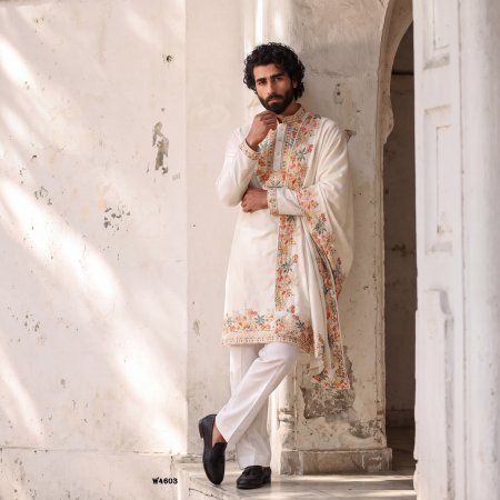 Outluk Wedding Vol 46 Silk Embroidered Pintex Work Kurta With Pajama Manufacturers 